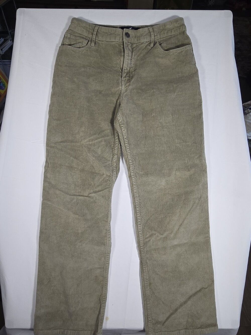 Hollister Pants Womens  Green High Rise Dad Corduroy Relaxed Straight Casual 7